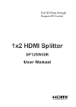 User Manual 1x2 HDMI Splitter with IR