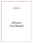 eProcure User Manual - Procurement and Supply Services