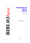 Cataloguing and Search Module