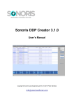 Sonoris DDP Creator 3.1.0 User`s Manual