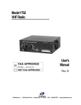 User`s Manual Model 1792 VHF Radio