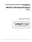 WAVECOM Decoder W61PC/LAN Specifications V7.1