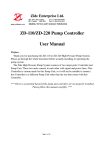 ZD-110/ZD-220 Pump Controller User Manual