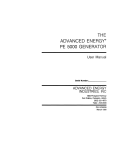 THE ADVANCED ENERGY® PE 5000 GENERATOR