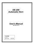 OE-200 Automatic Horn User`s Manual