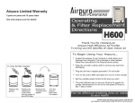Airpura H600 Air Purifier User Manual | Sylvane