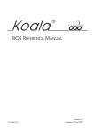 BIOS REFERENCE MANUAL - K-Team