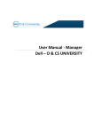User Manual - Manager Dell – O & CS UNIVERSITY