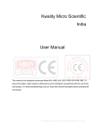 Kwality Micro Scientific India User Manual