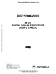 DSP56003/005 User`s Manual