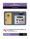 VBT-75 User`s Manual - Vanguard Instruments Company, Inc.
