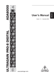 Behringer Ultragain PRO 8 Digital ADA8000 Manual