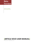 Article Kevo User Manual
