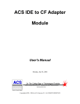 ACS IDE to CF Adapter Module User`s Manual