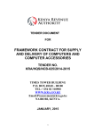 Tender - Framework Contract for Supply and Delivery of