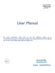 User Manual - ALCATEL ONETOUCH