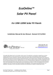 EcoOnline Solar Panel Manual