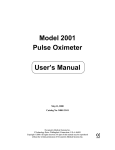 Model 2001 Pulse Oximeter User`s Manual