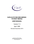 Duplicate Record Merge: Patient Merge User Manual