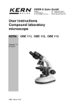 User instructions Compound laboratory microscope KERN OBE 111