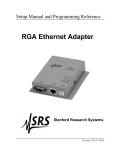 RGA Ethernet Adapter - Stanford Research Systems