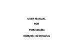 USER MANUAL FOR FORmiDable mOByDic 3210 Series