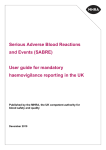 SABRE – A user guide - Serious Hazards of Transfusion