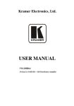 USER MANUAL - Kramer Electronics Japan Homepage