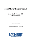 BatchMaster Enterprise 7.25 User Manual Volume IIIb