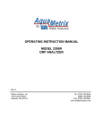 operating instruction manual model 2200r orp analyzer