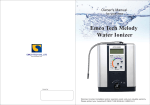 Melody Water Ionizer Users Manual