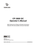 CP-3800 GC Operator`s Manual