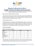 reagents/ methods in use by alqep transfusion medicine participants