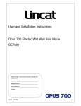 User and Installation Instructions Opus 700 Electric Wet Well Bain
