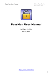 PassMan User Manual
