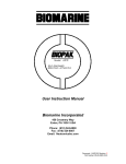 User Instruction Manual Biomarine Incorporated