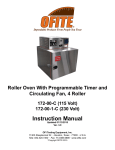 172-00-C -4 Roller Oven - User Manual