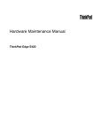 ThinkPad Edge E420 Hardware Maintenance Manual