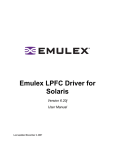 Emulex LPFC Driver for Solaris Version 6.20j User Manual