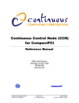 Continuous Control Node (CCN) for CompactPCI
