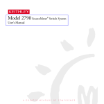 Model 2790 Sourcemeter Switch system User`s Manual