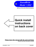 SoundBrick 1350 Installation & Operation Manual