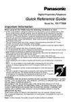 KX-T7668 Quick Reference Guide