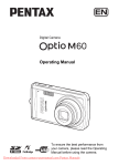Pentax Optio M60 User Guide Manual pdf
