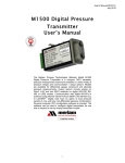 M1500 Digital Pressure Transmitter User`s Manual