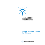 Agilent E2094 SICL Libraries - Faculty of Science and Engineering