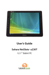 User`s Guide: Sahara NetSlate™ a230T 12.1" Tablet PC