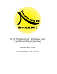 Proceedings - Scheme and Functional Programming Workshop