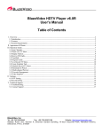 BlazeVideo HDTV Player v6.0R User`s Manual Table of Contents