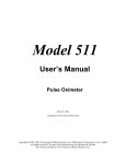 Model 511 User`s Manual Pulse Oximeter
